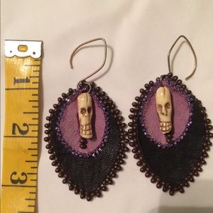Purple/black earrings